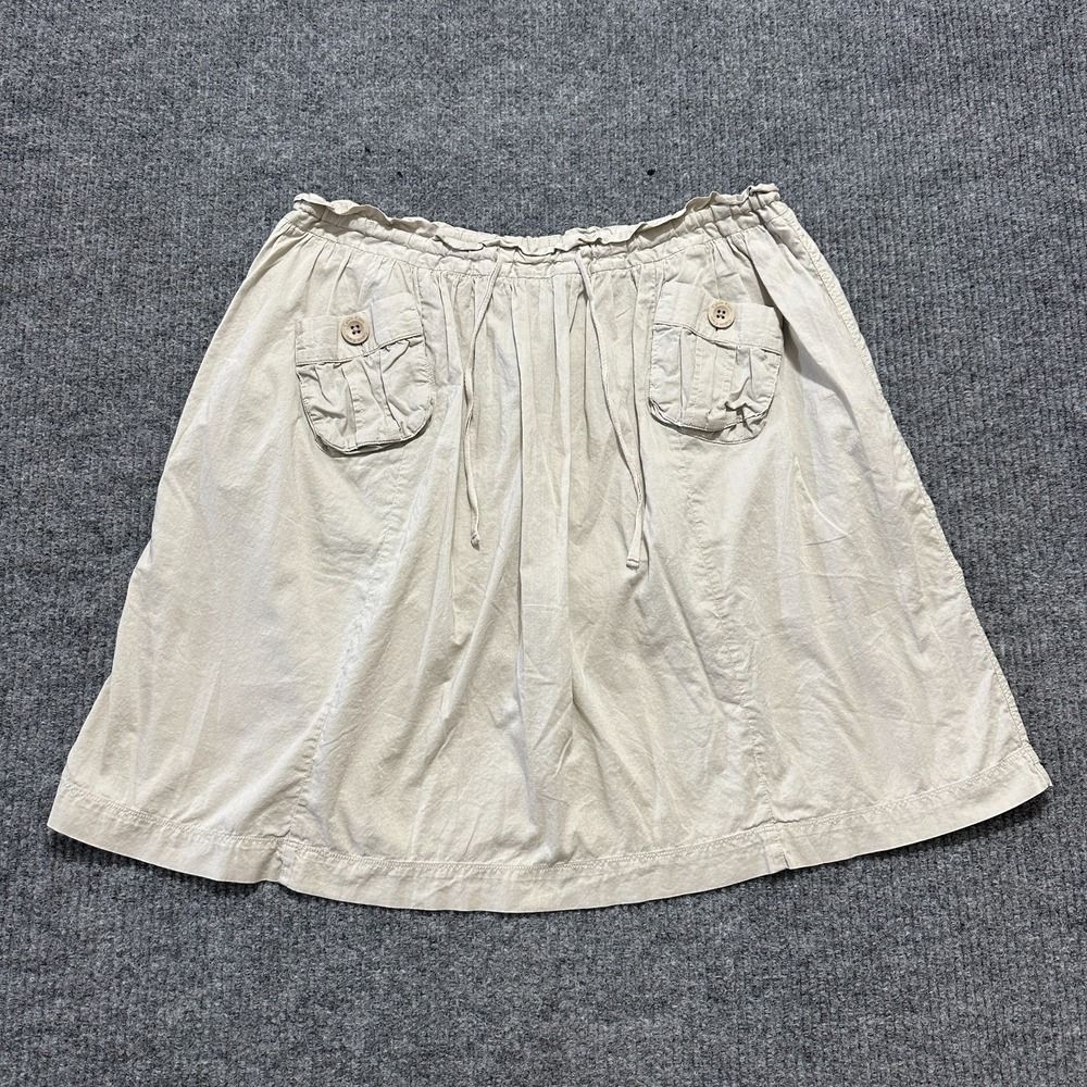 Calvin Klein Womens Skirt Size Small Beige Cargo Pockets Drawstring Waist Casual